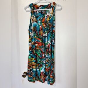 Simon Chang Floral Sheer Dress - Size XL